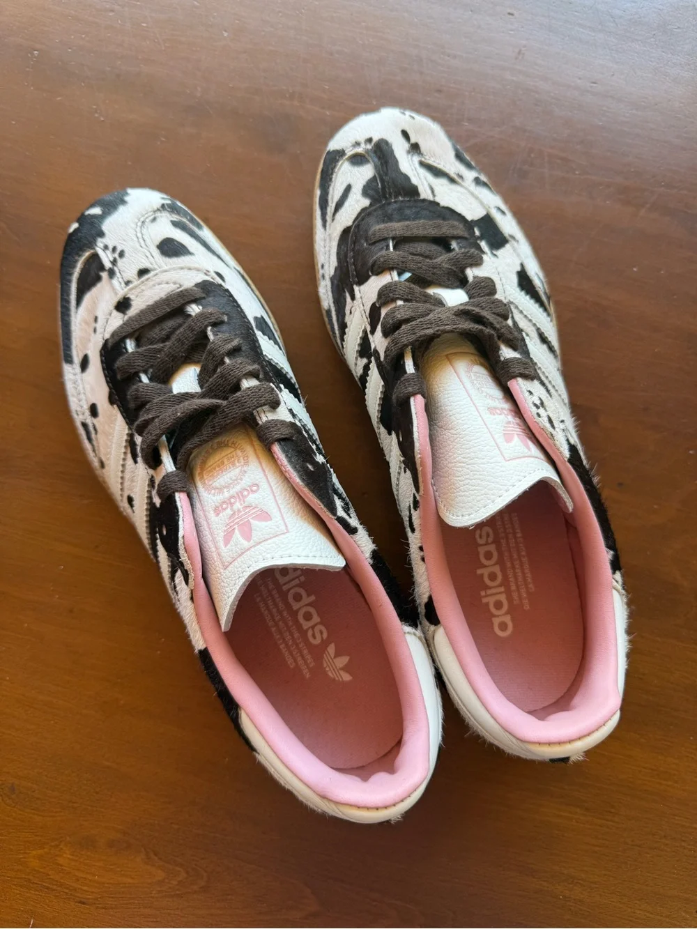 New! ADIDAS Sambas OG Cow Print Sneakers Size 7.5